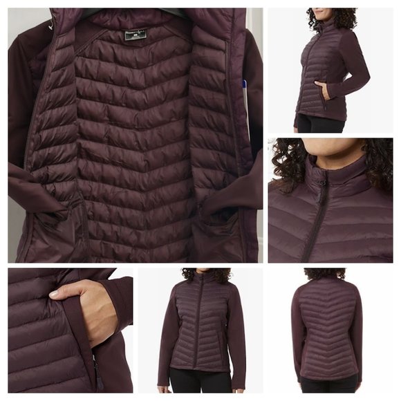 Womens Mixed Media Full Zip Jacket‎ - Picture 1 of 8